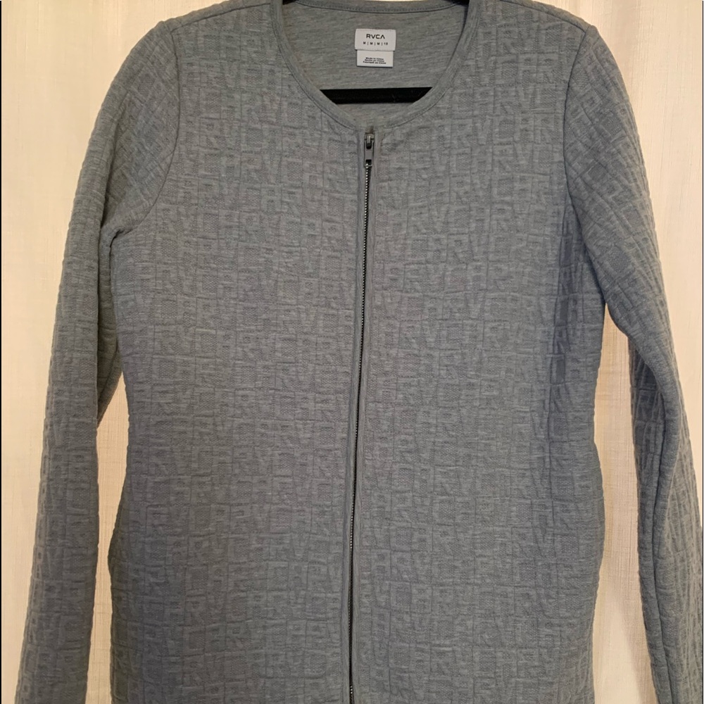 RVCA zip up gray jacket